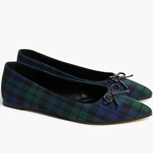NWT J Crew Factory Blackwatch Plaid Shoes 8 M Women’s Pointe Ballet Flat NEW